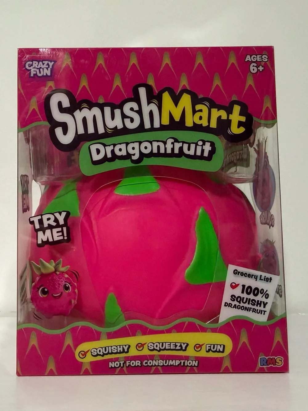 SmushMart Dragonfruit Giant Squishy Fidget Toy Pink Fruit NEW